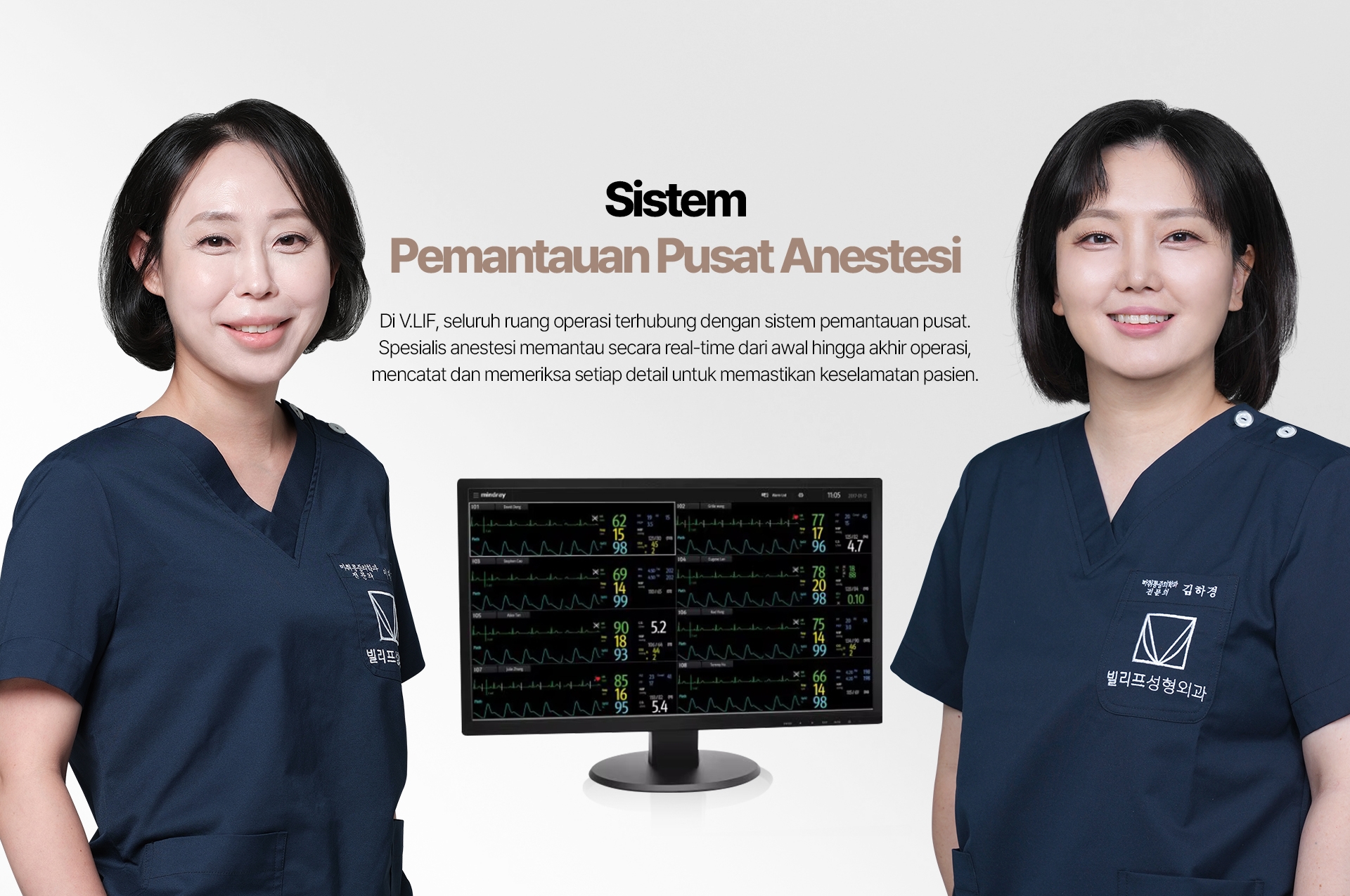 Sistem Pemantauan Pusat Anestesi Di V.LIF, seluruh ruang operasi terhubung dengan sistem pemantauan pusat. Spesialis anestesi memantau secara real-time dari awal hingga akhir operasi, mencatat dan memeriksa setiap detail untuk memastikan keselamatan pasien.